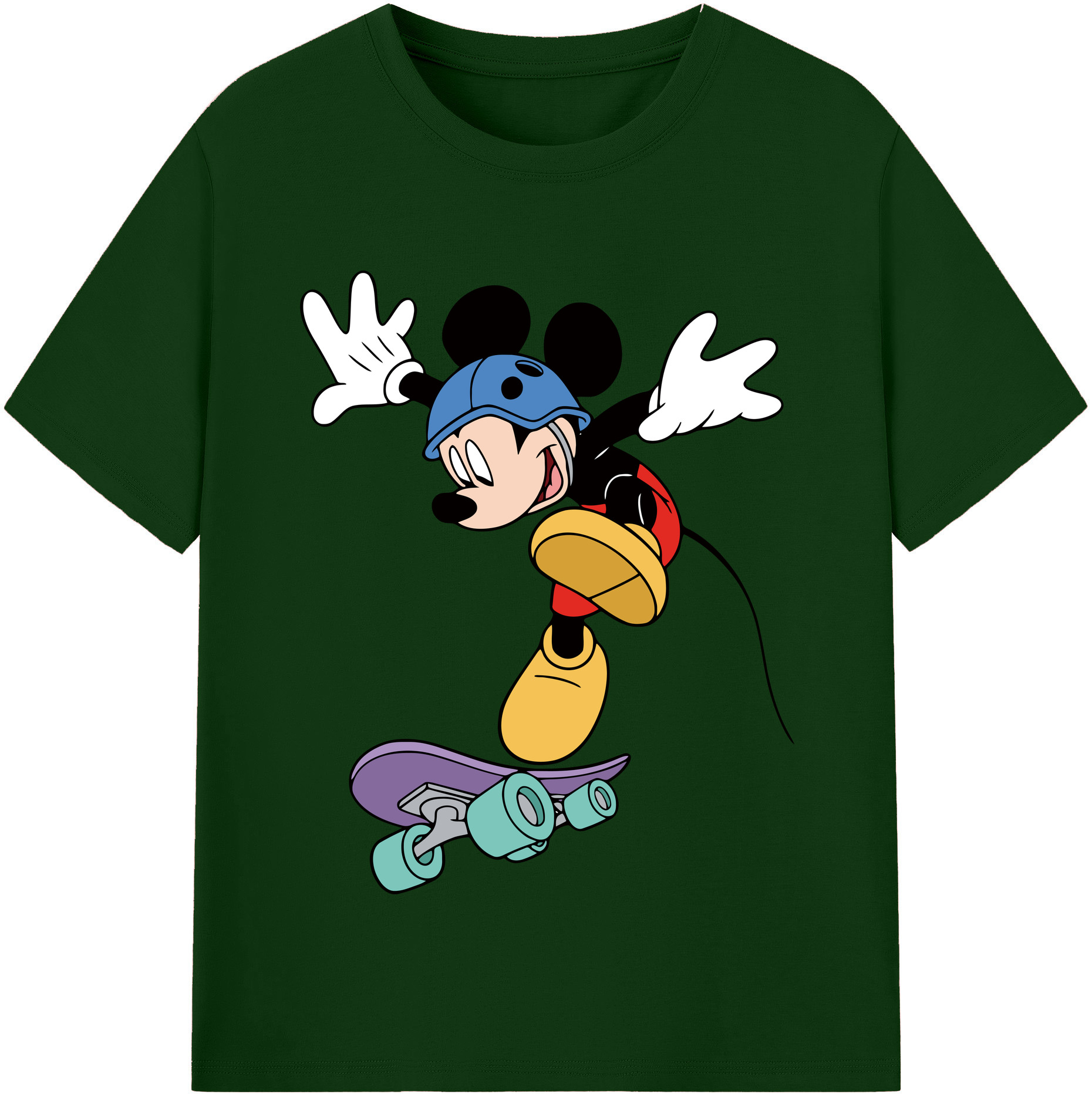 （画像用） ミッキーマウス Mickey Mouse 綿100％半袖Tシャツ（フロントプリント）